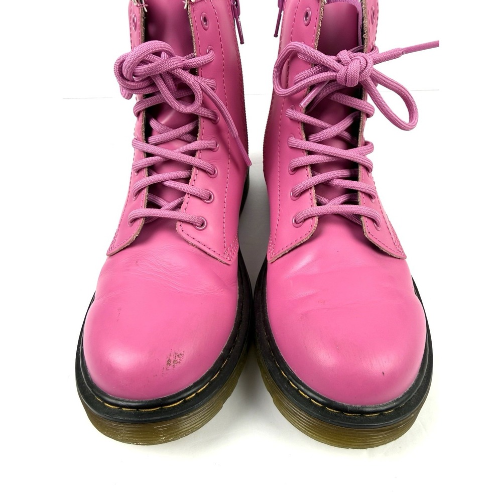 Dr. Martens Zavala Boots Womens 5 Pink Leather Bootie 8 Eyelet Barbiecore EU 36 - Picture 4 of 10